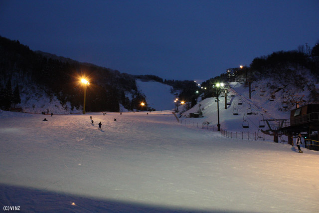石川県 大倉岳高原スキー場　ファミリーゲレンデ　ナイター